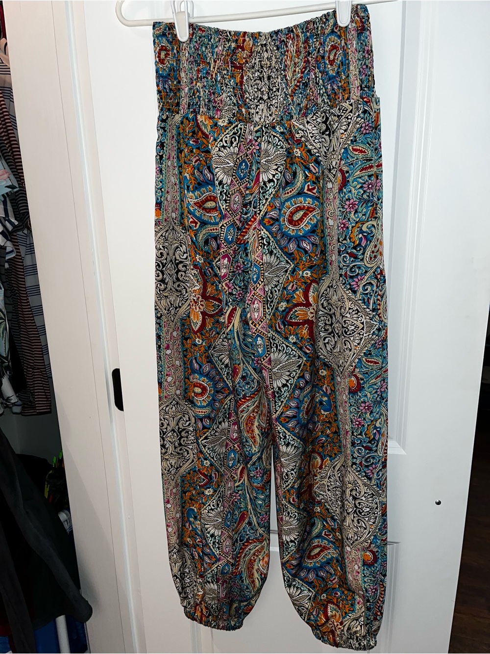 Cupshe Multicolor Paisley Smocked Waist  Pants